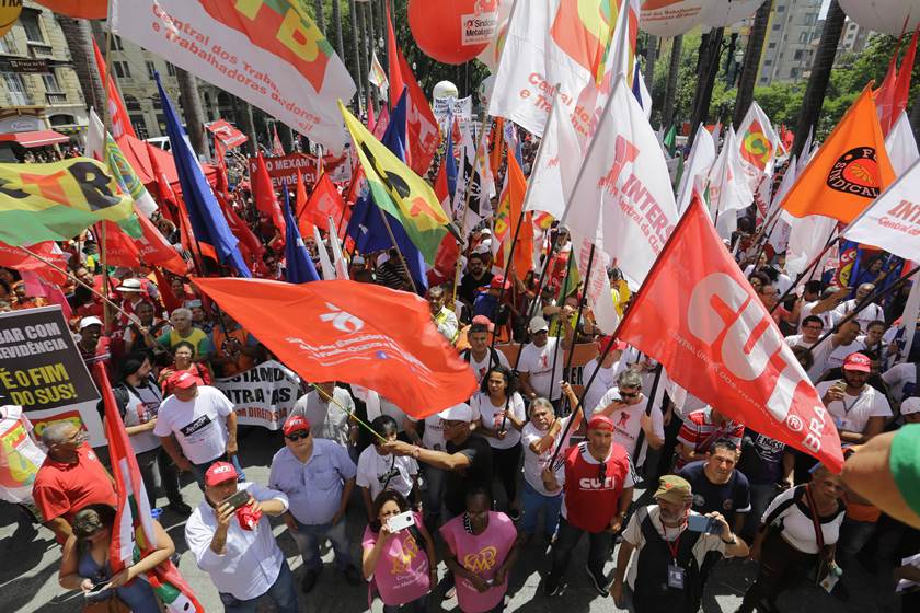 Centrais sindicais realizam manifestação contra a reforma da previdência (Foto: Nelson Antoine/Estadão Conteúdo)