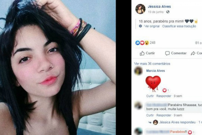 Jéssica do Nascimento Alves, de 18 anos, foi morta com um golpe mata-leão (Foto: Reprodução / Facebook)