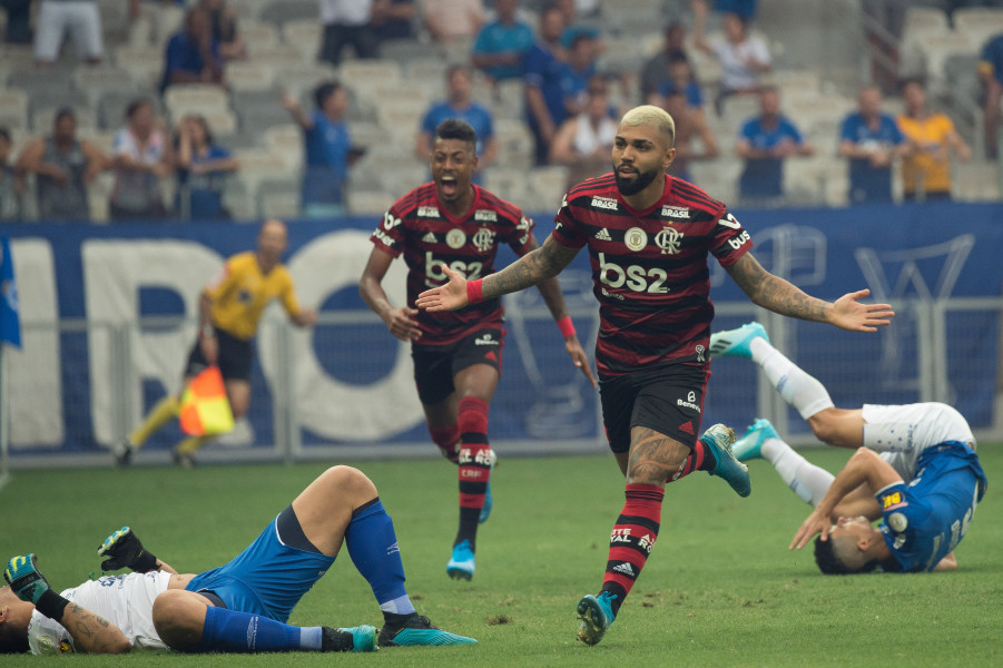 Gabigol comemora gol contra o Cruzeiro (Alexandre Vidal / Flamengo)
