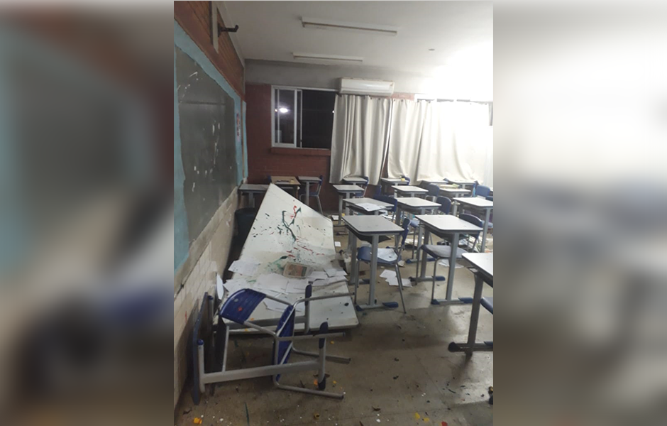 Escola é alvo de três atos de vandalismo em nove dias, em Aparecida de Goiânia