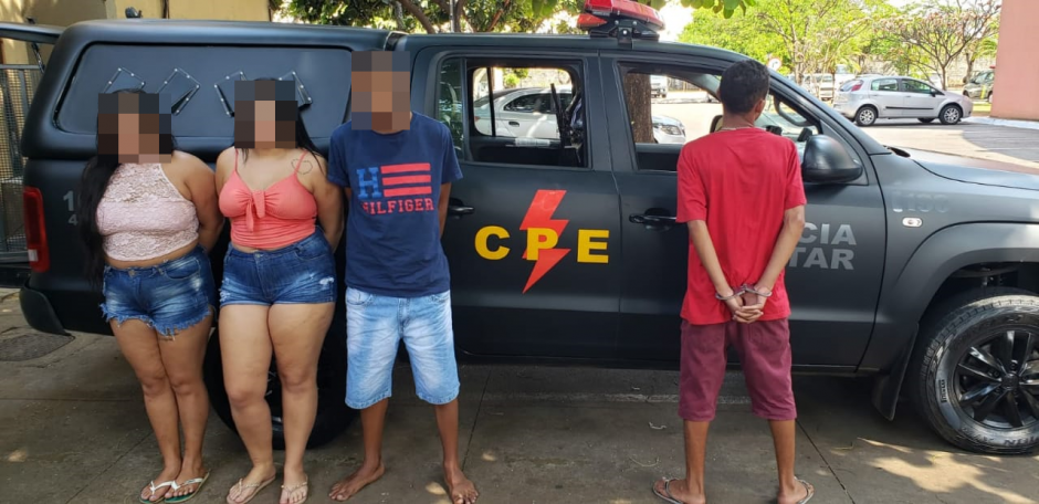 Três pessoas são detidas e um menor é apreendido suspeitos de envolvimento com tráfico de drogas em Aparecida de Goiânia