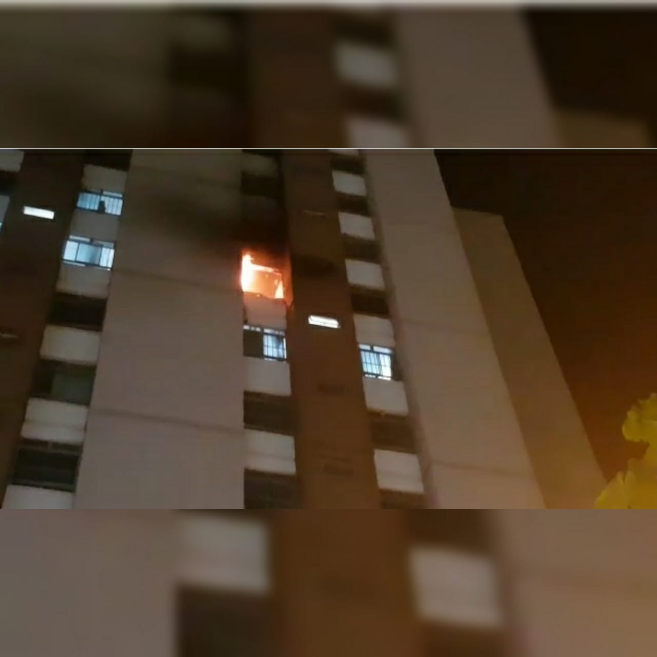 Um incêndio residencial deixou um apartamento no Jardim América, em Goiânia, parcialmente destruído.Ninguém ficou ferido. (Foto: Divulgação/Corpo de Bombeiros)