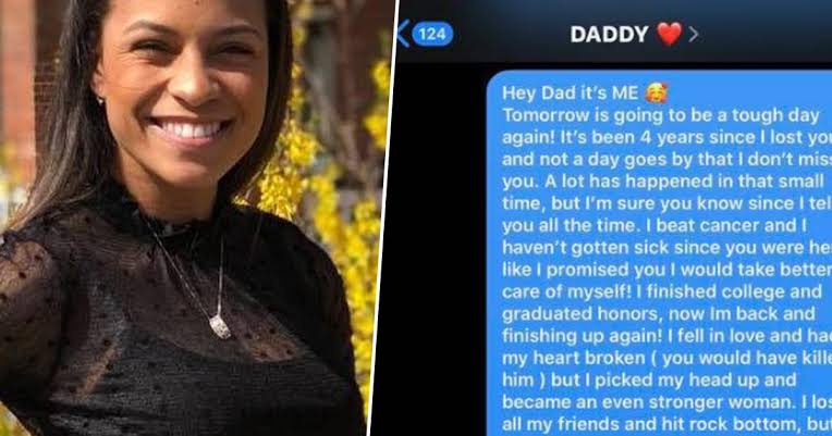 'Suas mensagens me manteram vivo [...] Deus me deu Você', escreveu Brad, que recebia os textos diários por engano e perdeu sua filha em um acidente de carro em 2014