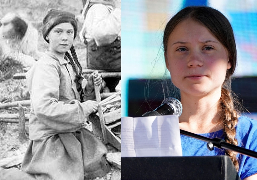 Sósia de Greta Thunberg é descoberta em foto de 1898 e internautas criam teorias
