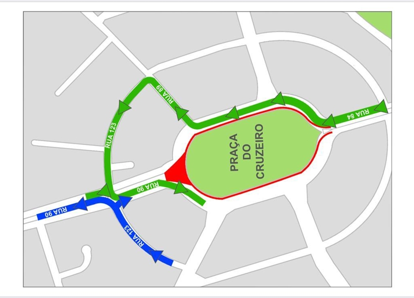 Praça do Cruzeiro, em Goiânia, será interditada na próxima semana