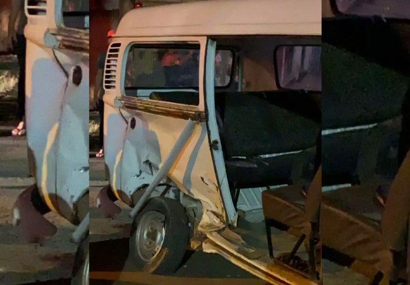Uma criança, de 12 anos, morreu e outras oito pessoas ficaram feridas após um acidente envolvendo uma caminhonete e uma kombi, em Niquelândia (Foto: Reprodução)