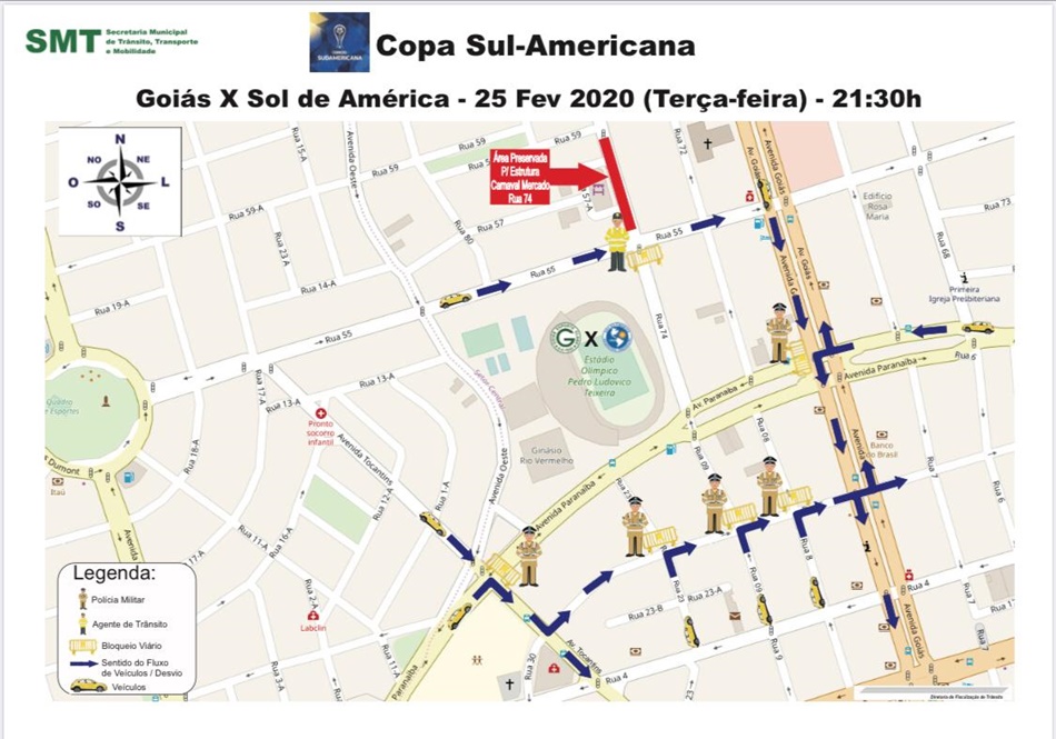 Trânsito na Avenida Independência é interditado para partida da Sul-Americana