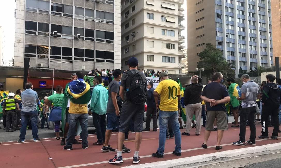 Manifestantes fazem ato a favor de Jair Bolsonaro na avenida Paulista Foto: Divulgação