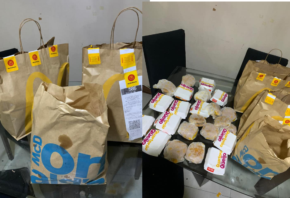 Érica Batista anunciou os hambúrgueres adquiridos pelo filho Davi, de cinco anos, nas redes sociais. (Foto: Facebook)