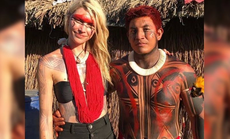 Modelo internacional Aline Weber diz que "maioria apoia" noivado com índio Pigma Amary