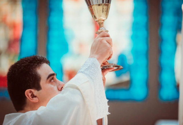 Padre Robson de Oliveira reza missa na Basílica de Trindade (Foto: