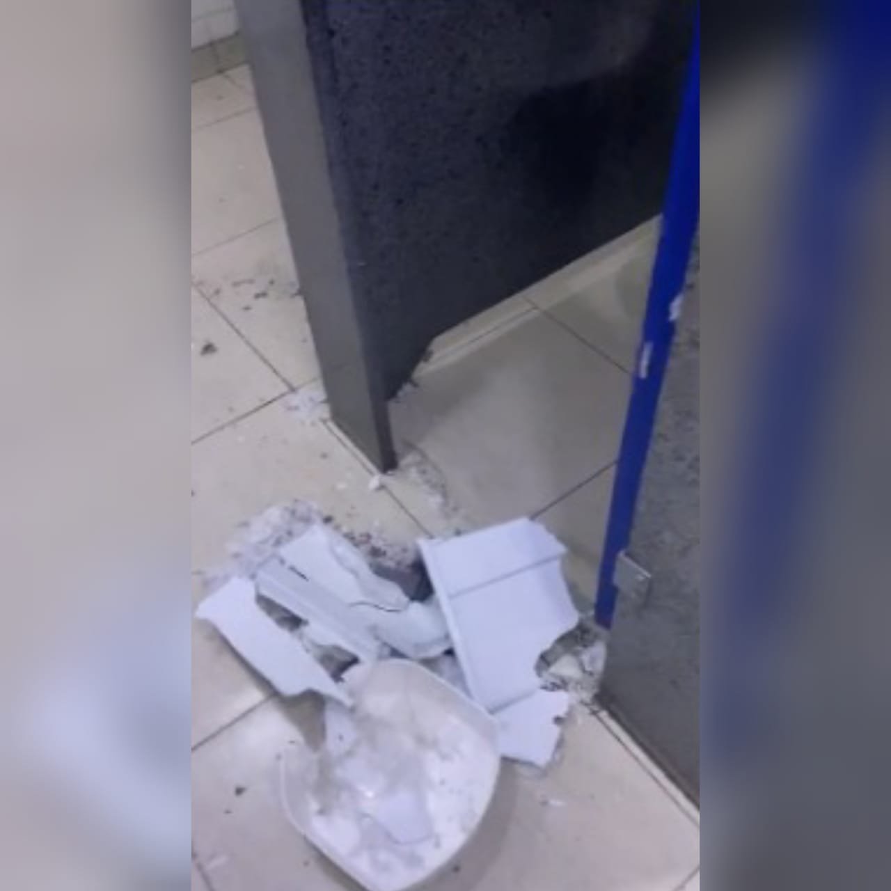 Um estudante de Medicina denunciou uma explosão ocorrida no banheiro de um hipermercado localizado na Av. Portugal, em Goiânia. (Foto: reprodução/Leitor Mais Goiás)