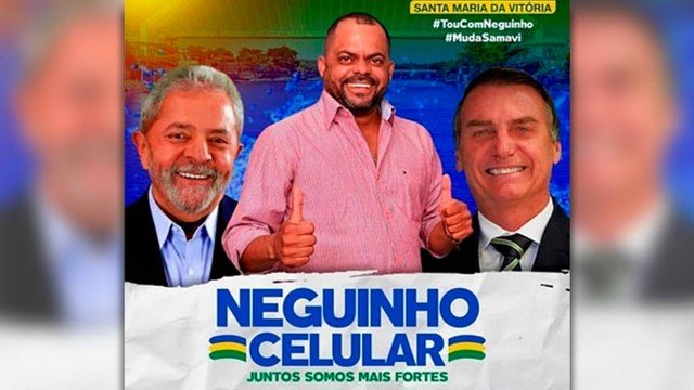 Bolsonaro e Lula se juntam em santinho de pré-candidato da Bahia