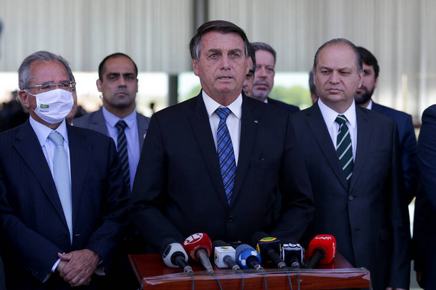 Jair Bolsonaro durante pronunciamento sobre prorrogação do auxilio emergencial (Imagem: Pedro Ladeira/ Folhapress)