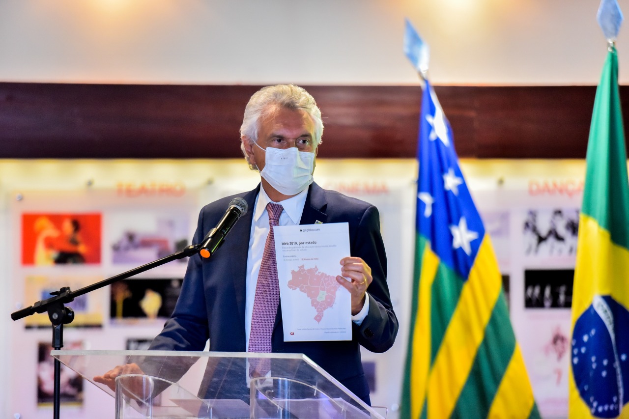 Após o estado alcançar o primeiro lugar no Ideb 2019, no Ensino Médio, o governador Ronaldo Caiado disse que “as melhores escolas públicas estão em Goiás”. (Foto: divulgação)
