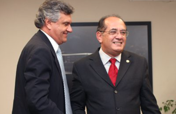 Governador Ronaldo Caiado e o ministro Gilmar Mendes, do STF (Foto: Arquivo/STF)