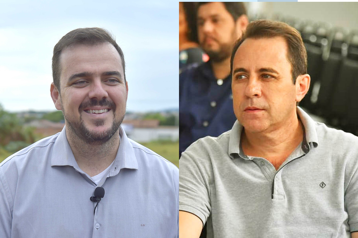Prefeito de Aparecida de Goiânia, Gustavo Mendanha (MDB) e o vice Veter Martins (PSD) (Fotos: reprodução/internet)