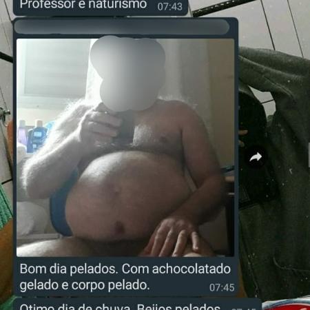 Um professor é investigado depois de mandar uma foto nu para um grupo de alunos do 7º ano do Ensino Fundamental, em São Paulo. (Foto: reprodução)