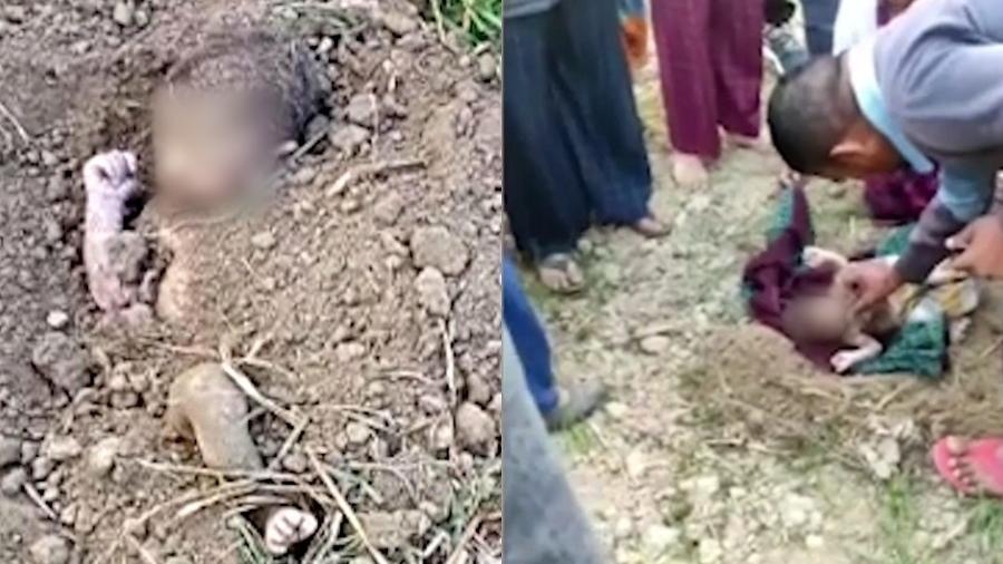 Recém-nascido é resgatado após ser enterrado vivo em fazenda; vídeo