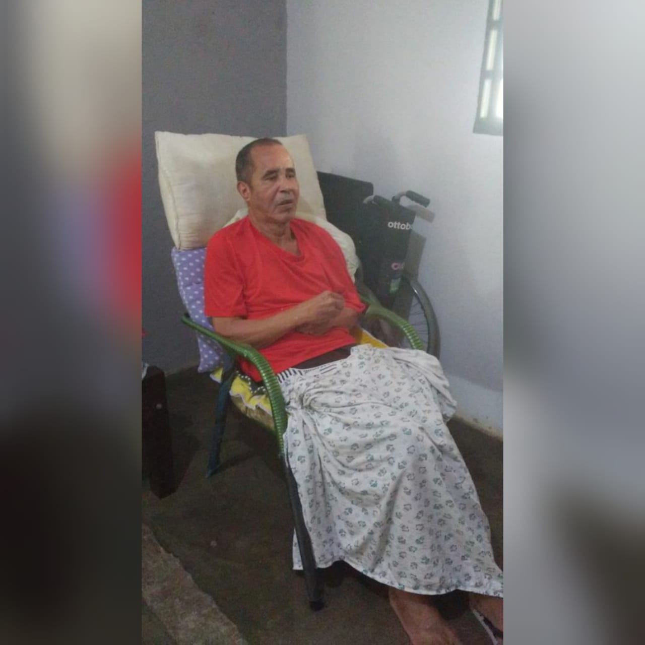 A dona de casa Lorena Santos, de 38 anos, denunciouou que profissionais se recusaram a vacinar pai acamado contra Covid-19, em Goiânia. Foto: arquivo pessoal