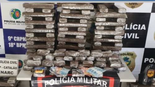 Polícia apreende três suspeitos com mais de 100 quilos de maconha em Catalão