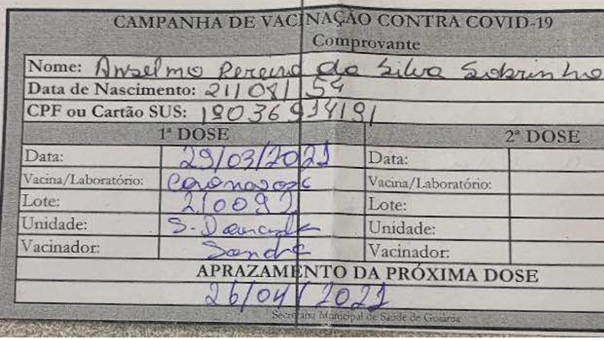 Anselmo Pereira é primeiro vereador de Goiânia a vacinar contra Covid