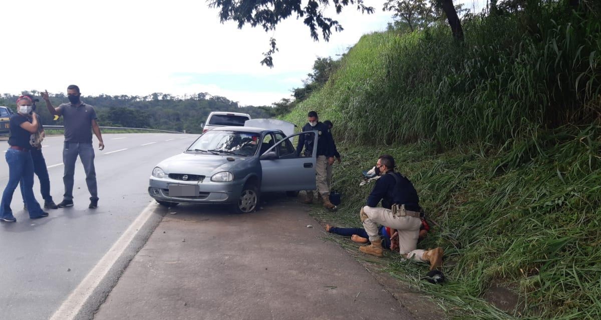 Em Goiânia, policiais prendem suspeito de furtar veículo em Pirenópolis (Foto: Reprodução/PRF)