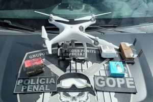 Nos últimos 60 dias, as forças de segurança de Goiás conseguiram interceptar seis drones que levariam drogas para o Complexo Prisional de Aparecida de Goiânia. (Foto: divulgação)