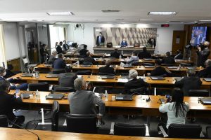 Sala de comissões durante sessão da CPI da Covid (Foto: Jefferson Rudy/Agência Senado)