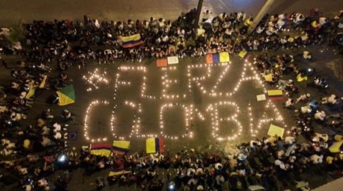 Colômbia tem madrugada marcada por protestos e manifestantes falam em 'massacre' (Foto: divulgação/Twitter)