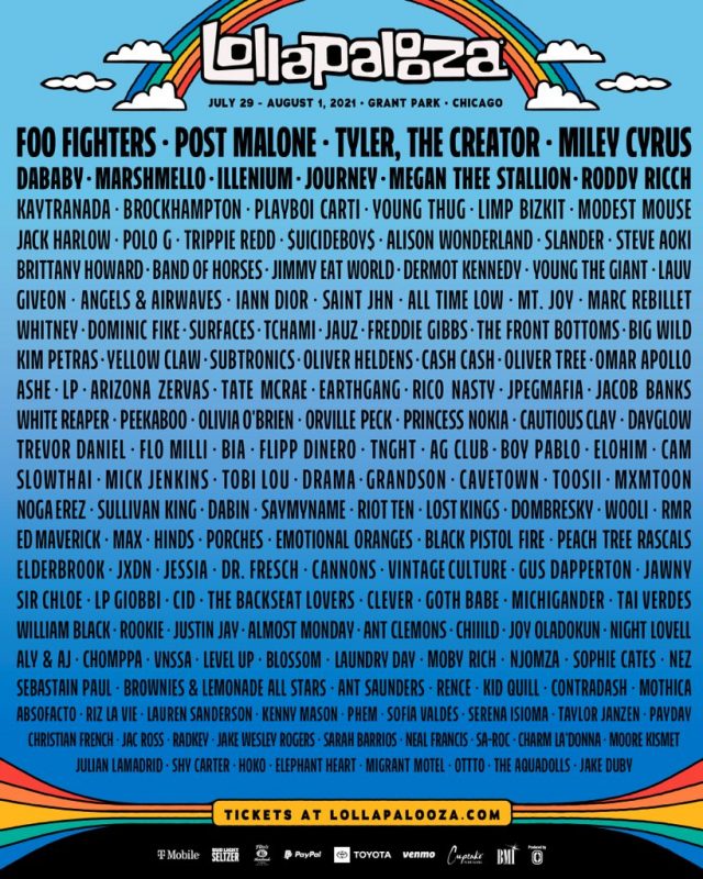Line-up Lollapalooza 2021 em Chicago, nos EUA