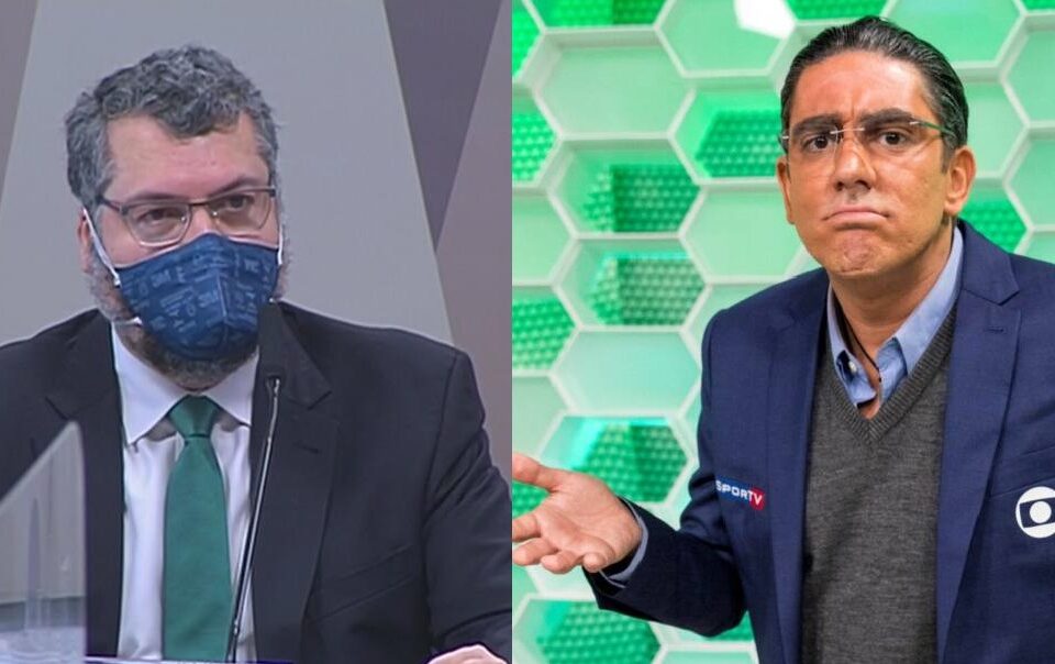 Marcelo Adnet imita Galvão e Casagrande durante depoimento de Araújo