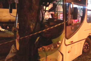 Motorista que colidiu ônibus contra árvore pode ter tentado atingir motociclista, diz PC