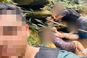 Um policial tirou uma selfie com três pessoas que foram feitas reféns por Lázaro Barbosa Sousa e estavam em situação de risco. (Foto: reprodução)
