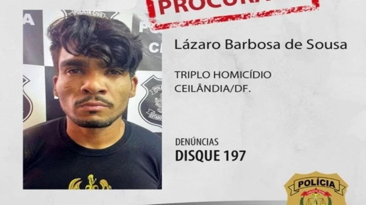 A Polícia continua atrás de Lázaro Barbosa Sousa suspeito de ser o autor da chacina que vitimou uma família em Ceilândia, no Distrito Federal. (Foto: divulgação)