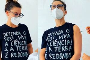 Paola Carosella se emociona ao ser vacinada contra covid-19