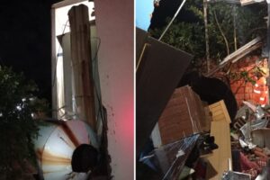Caixa d'água despenca sobre casa e deixa quatro moradores feridos em MG