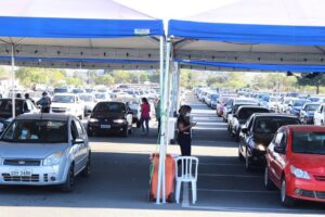 Drive-thru de vacinação em Aparecida (Foto: Prefeitura / Divulgação)