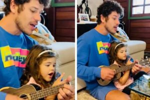 José Loreto aparece cantando com filha: 'a felicidade é simples'