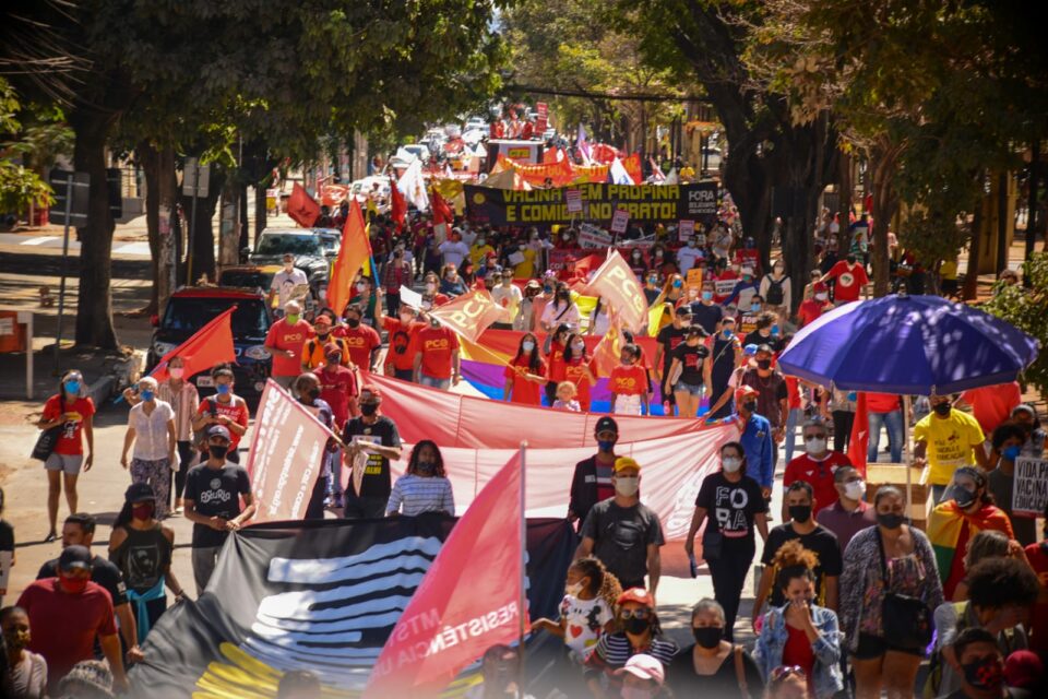 Manifestação "Fora Bolsonaro" em Goiânia (Foto: Jucimar de Sousa/MaisGoiás)