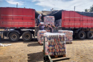 Polícia recupera carga de 25 toneladas de arroz avaliada em R$ 110 mil em Anápolis (Foto: Divulgação/PC)