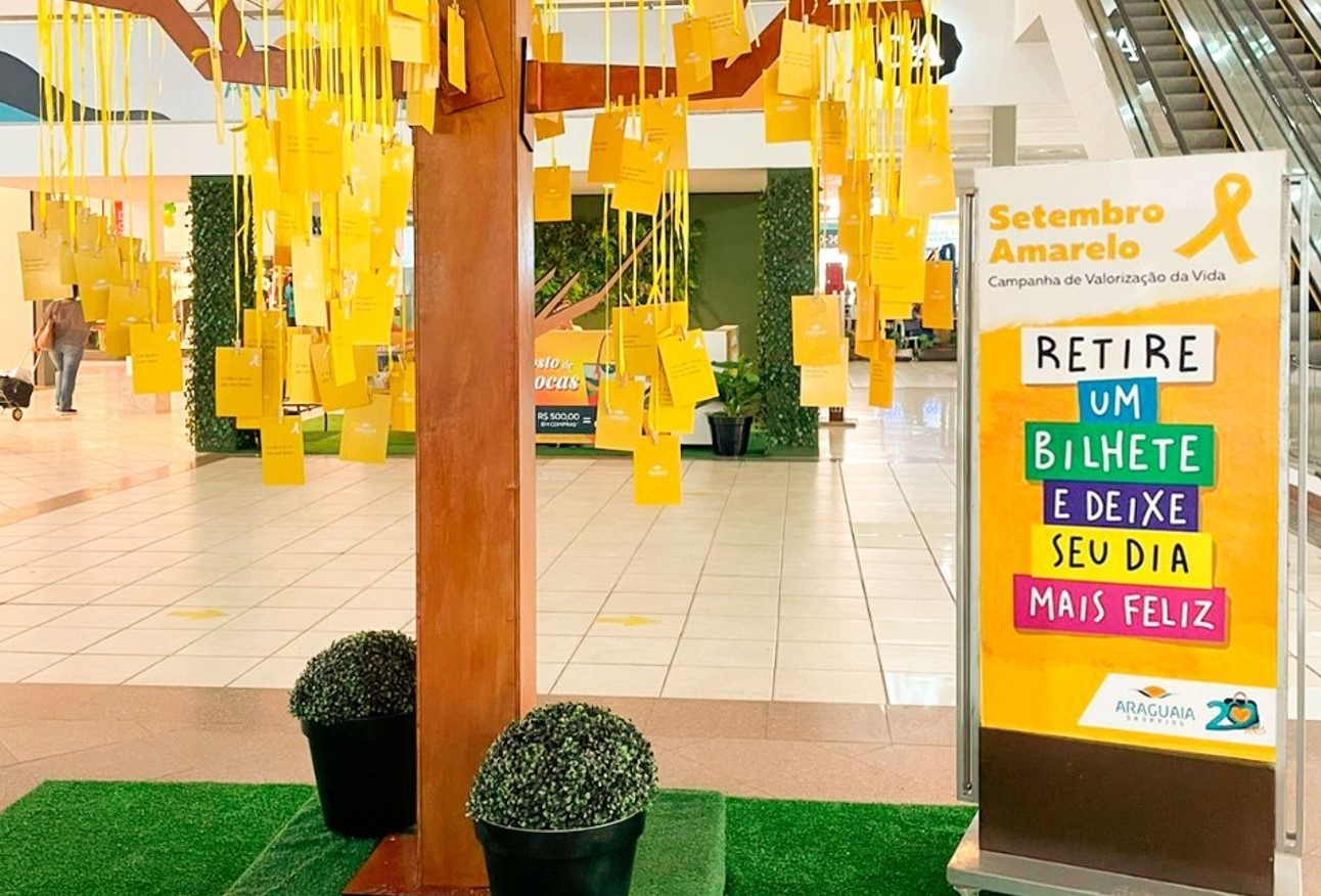 Árvore da Vida: ação em shopping de Goiânia reforça campanha do Setembro Amarelo 