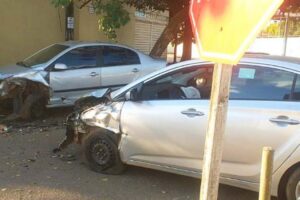 Veículo roubado em Aparecida de Goiânia se chocou contra outro