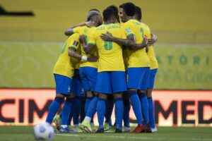 Jogadores da seleção brasileira reunidos