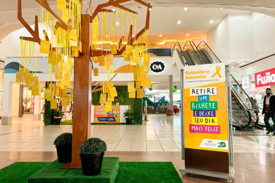Árvore da Vida: ação em shopping de Goiânia reforça campanha do Setembro Amarelo