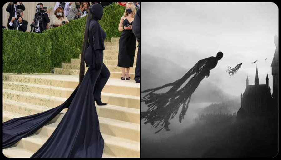 Look de Kim Kardashian no Met Gala é comparado a Alexandre de Moraes e dementadores de Harry Potter