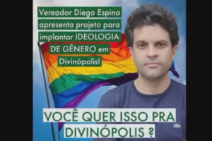 Vereador de Minas desmaia após reclamar de montagem dele com bandeira de arco-íris