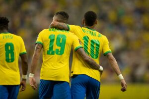 Raphinha e Neymar Seleção Brasileira