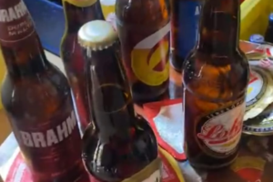 Homem é preso por falsificação de bebidas alcoólicas em Goiânia (Foto: Divulgação Assessoria PM)