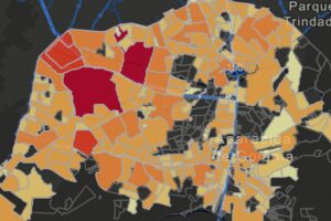 Mapa de calor dos bairros de Aparecida de Goiânia
